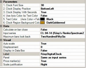 Digital Clock Menu